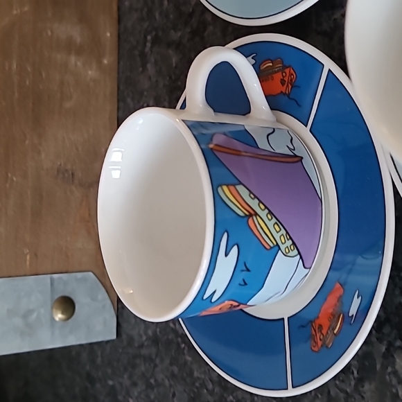 NEW - Nautical Themed Espresso Cups and Saucers - Set of 6 - Picture 5 of 14